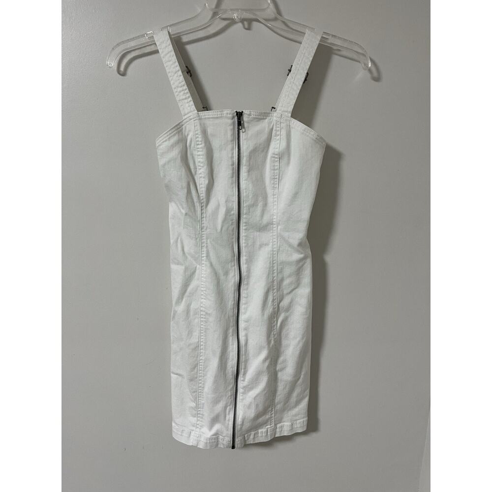 Zippered So brand white denim mini dress size XS - Picture 1 of 3